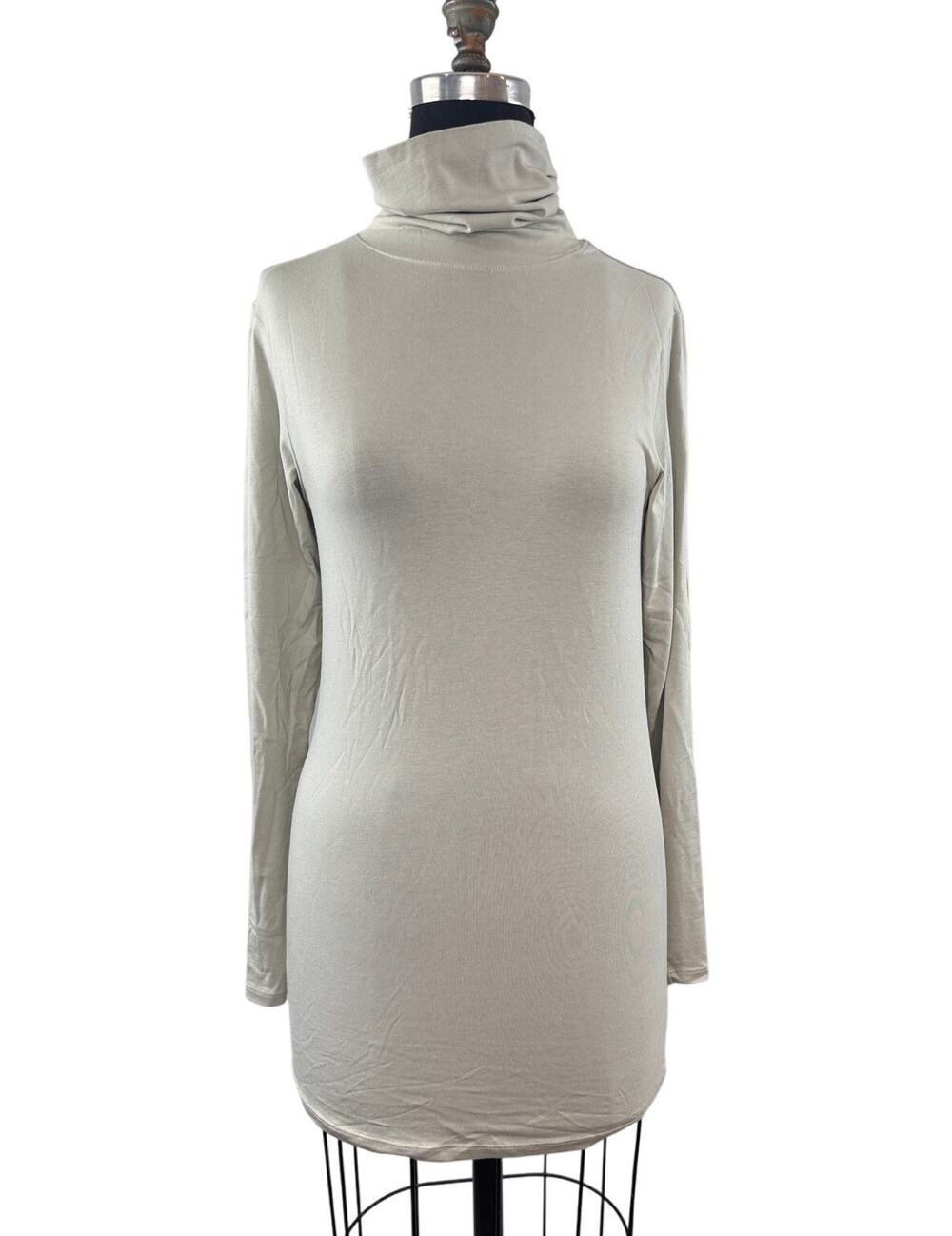 Universal Standard Mineral Gray Top Cotton Stretch Jersey Turtleneck Size 2XS
